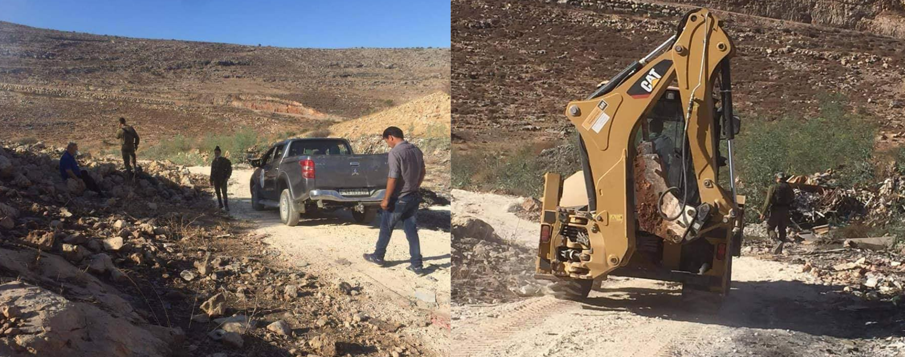 الاحتلال يحتجز مواطنين ويستولي على جرافة في بلدة الزاوية غرب سلفيت