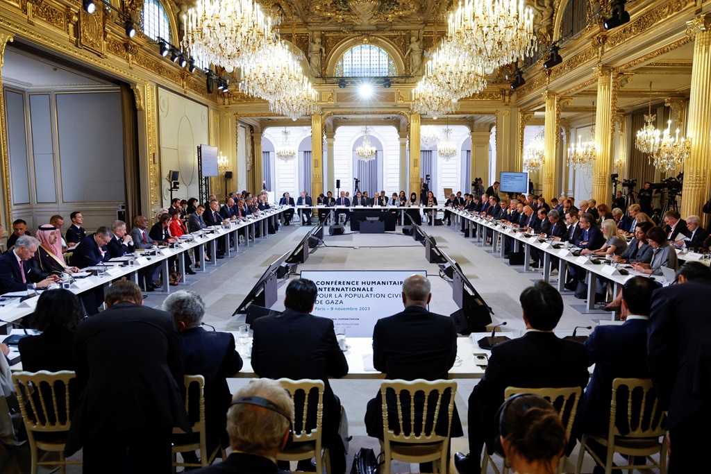 جانب من المؤتمر (تصوير: أ ف ب)