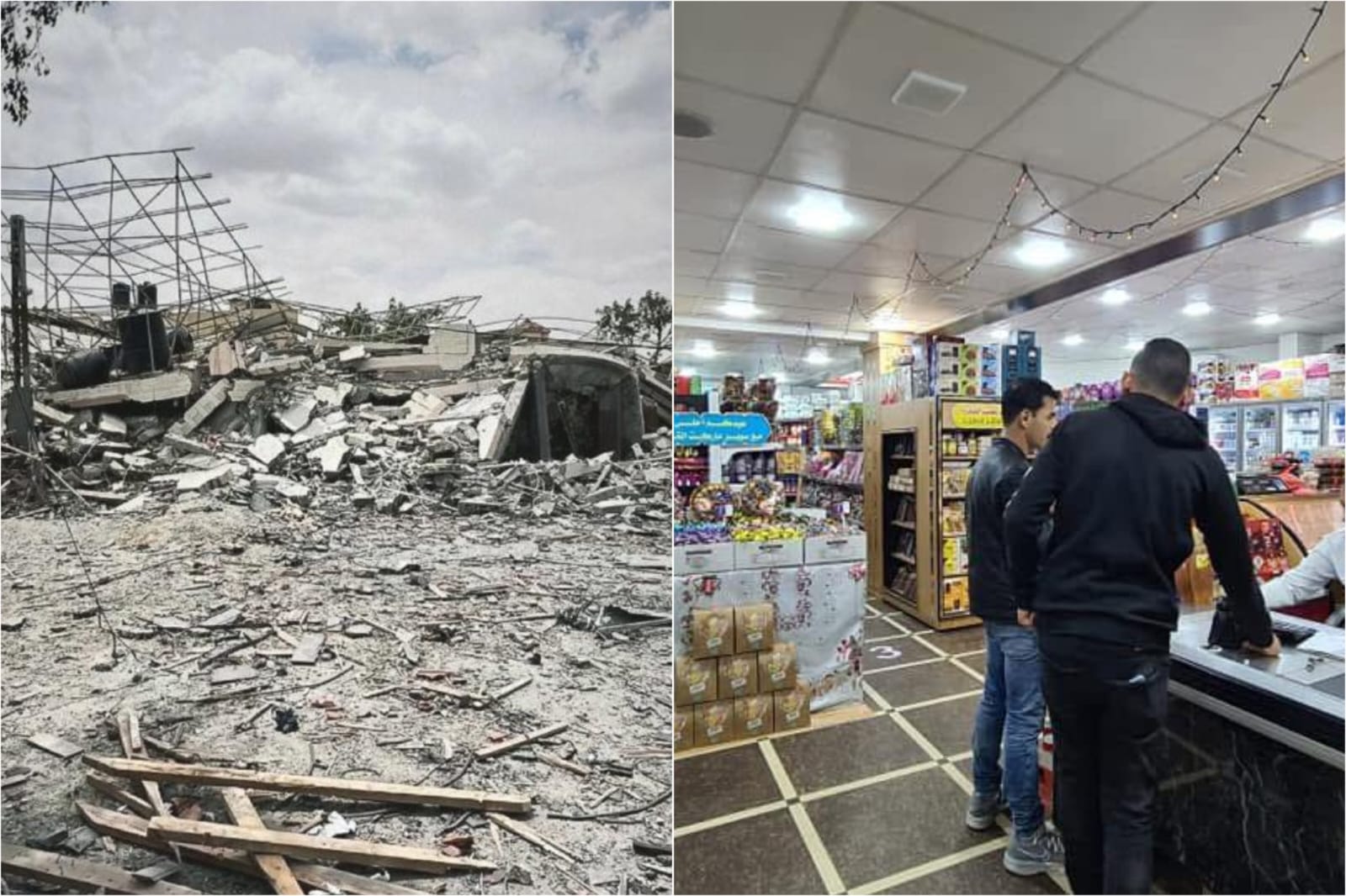 سوبرماركت القدرة قبل عدوان الاحتلال وبعده