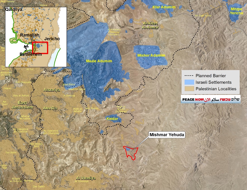 صورة نشرتها حركة "السلام الآن" حول مخطط المستعمرة الجديدة شرق بيت لحم
