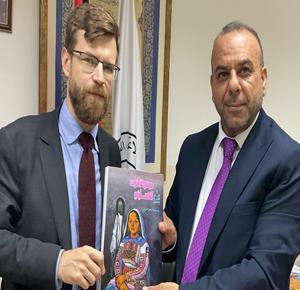 السوداني يبحث مع مدير البيت الروسي في بيت لحم سبل التعاون الثقافي
