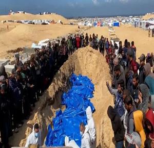 45 شهيدًا يصل رفاتهم إلى مجمع ناصر الطبي بخان يونس واستشهاد مواطن في قصف للاحتلال شرقي المدينة